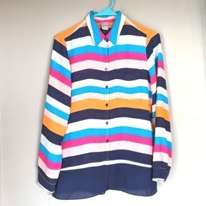 Chico's multi-color stripe shirt size 4/6 button